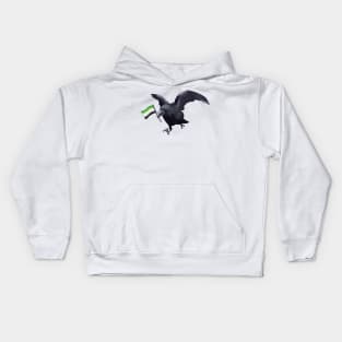 Aromantic Pride Crow Friend Kids Hoodie